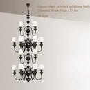 Copper chandelier with elegant and modern glass shade