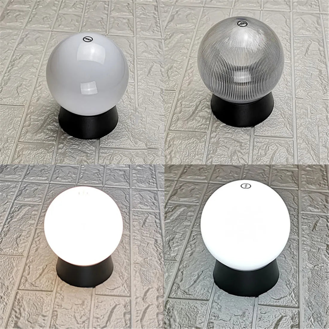 Outdoor black globe post lamp for garden and terrace lighting - vue 5 sur 15