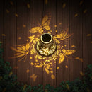 Solar hanging lantern with flower and butterfly projection for outdoor garden