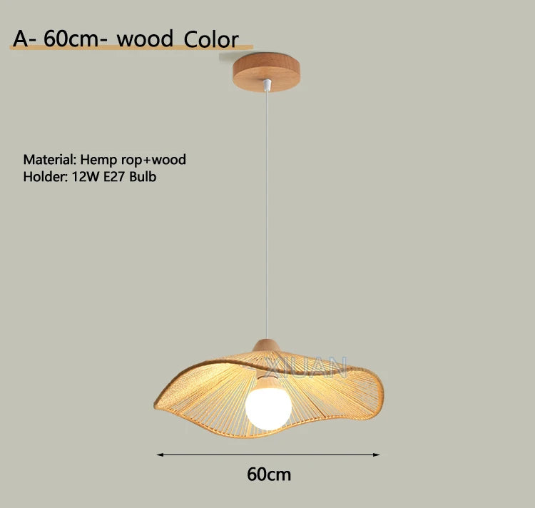 Wabi-sabi hemp rope pendant chandelier - vue 10 sur 24
