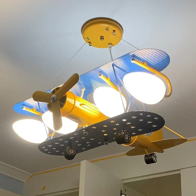 Modern aircraft shape LED ceiling light for children's bedroom