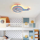 Nordic LED ceiling light with fan adjustable airplane child remote control