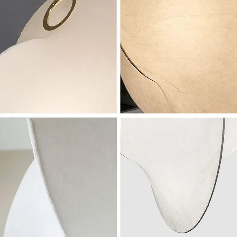 Nordic silk LED wabi sabi pendant light for home decoration - vue 6 sur 12