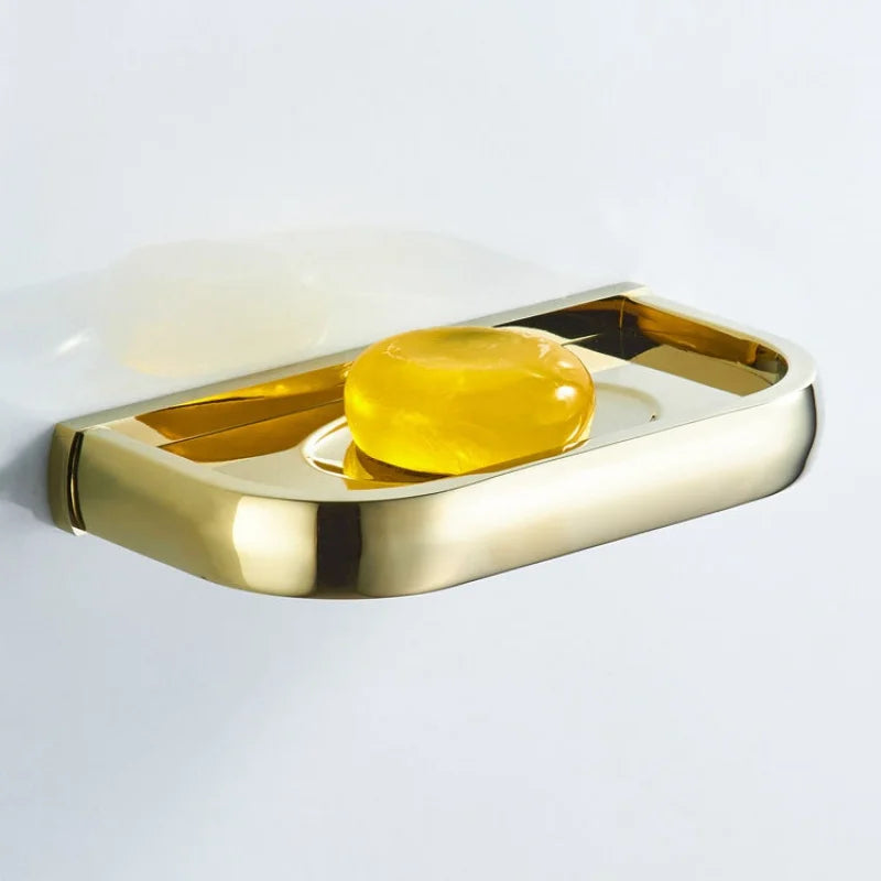 elegant and practical brass wall-mounted soap dish for bathroom