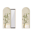 Nordic decorative square mirror with floral aesthetic frame