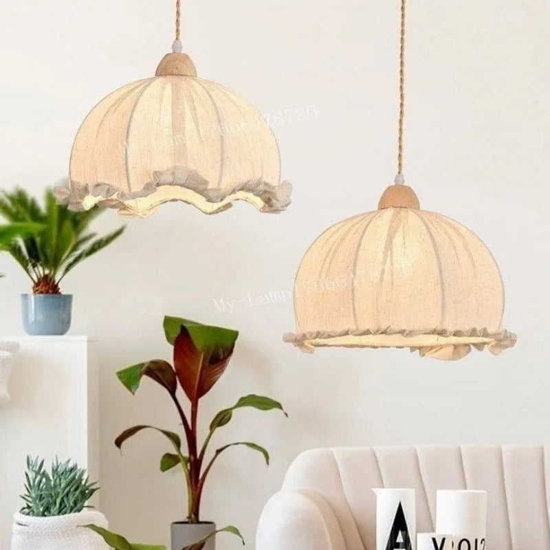 Nordic cotton and linen fabric chandelier