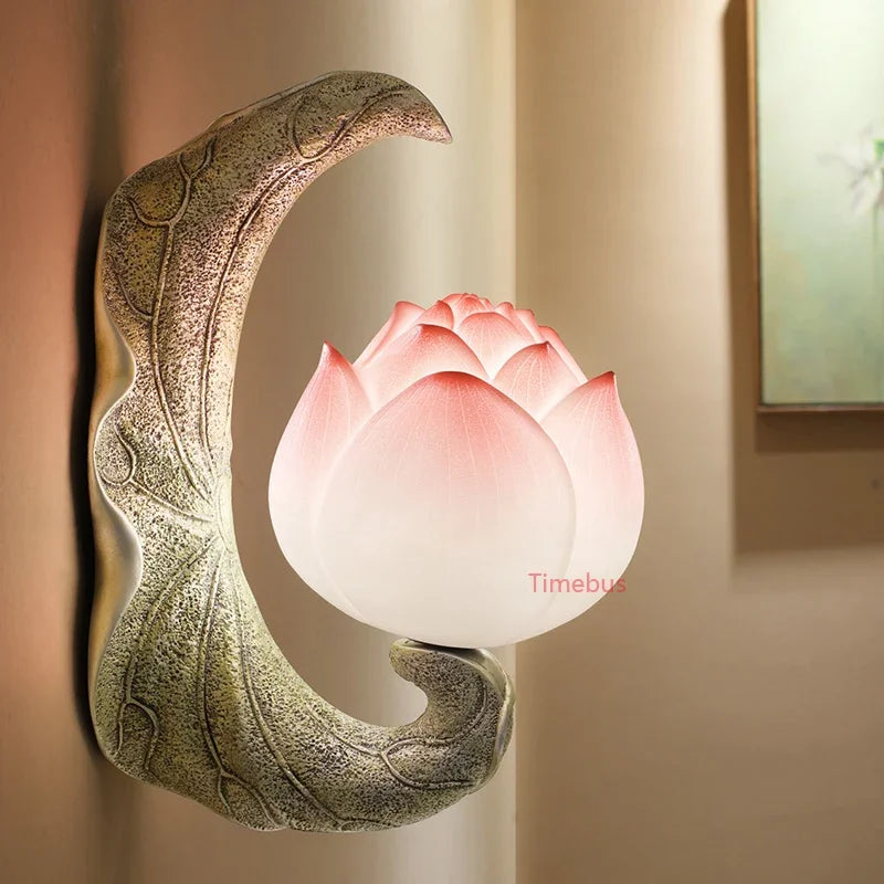 Coloured glass Chinese style wall light for indoor and balcony - vue 4 sur 10