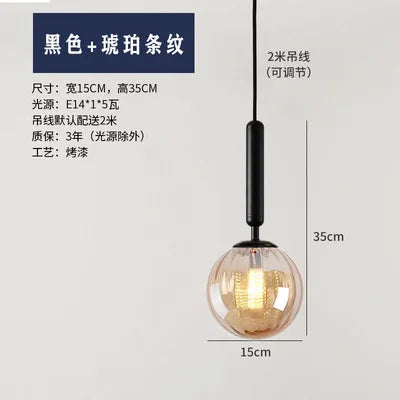 Modern glass pendant light for elegant interior decor - vue 9 sur 24