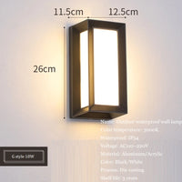 Modern waterproof outdoor aluminium wall light for garden and balcony