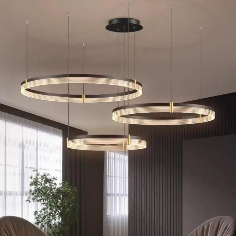 Modern acrylic LED chandelier with inner ring