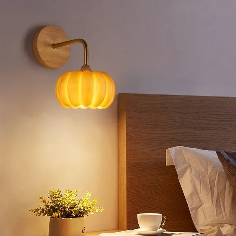 Decorative pumpkin wall light for Halloween and Nordic interiors