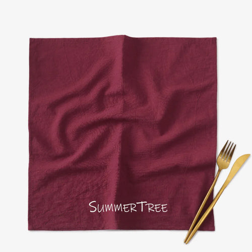 Set of 6 washed cotton Mediterranean style napkins - vue 5 sur 6