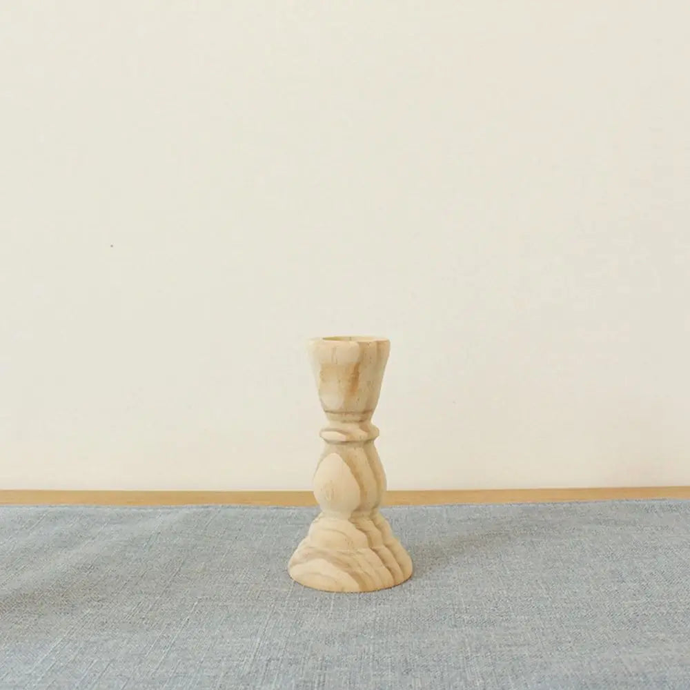 rustic retro wooden candlesticks for wedding party and crafts - vue 9 sur 9