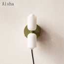 Artistic double head glass wall light for indoor use