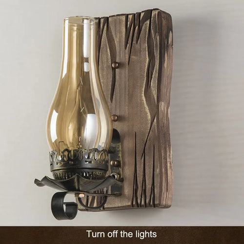 American vintage wooden wall light for restaurant, bar or loft - vue 5 sur 6