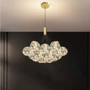Clear glass bubble chandelier with romantic starlight effect