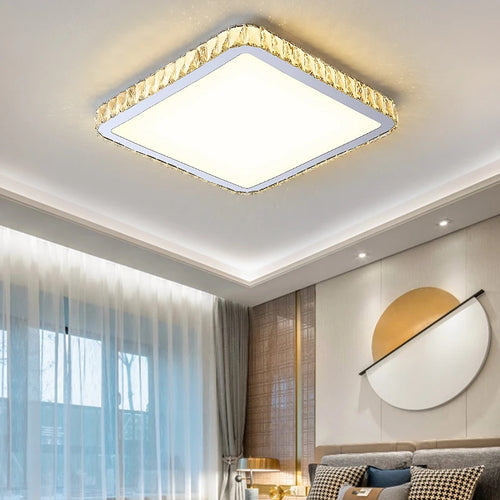 Modern luxury crystal round ceiling light for interiors - vue 7 sur 18