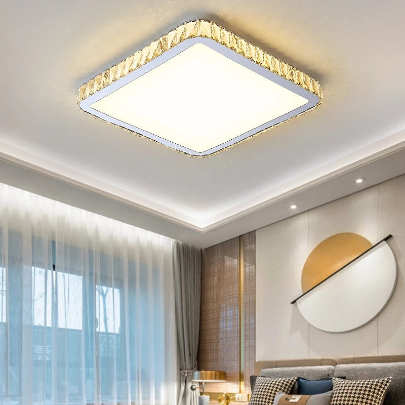 Modern luxury crystal round ceiling light for interiors - vue 6 sur 18