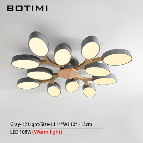 Grey tree-shaped LED ceiling light - vue 29 sur 32