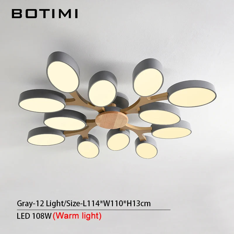 Grey tree-shaped LED ceiling light - vue 28 sur 32