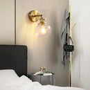 Nordic copper wall light with glass LED shade