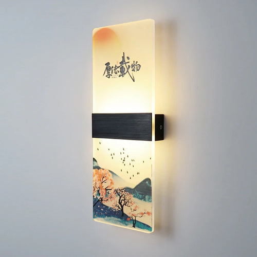 Japanese acrylic wall light for modern decor - vue 4 sur 14