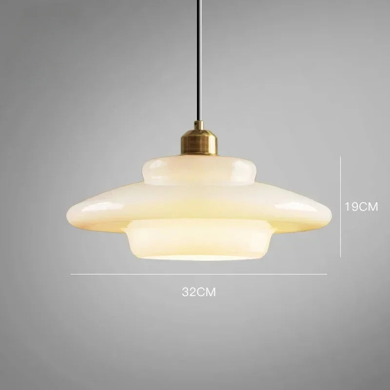 Minimalist glass chandelier for modern interior decor - vue 8 sur 9