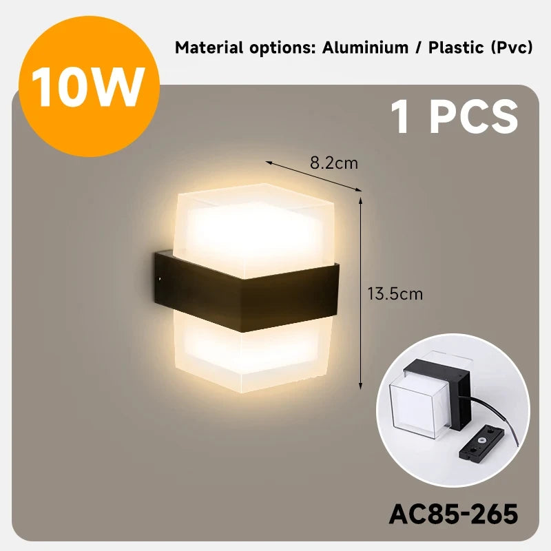 Waterproof LED outdoor wall light for garden and exterior - vue 8 sur 8