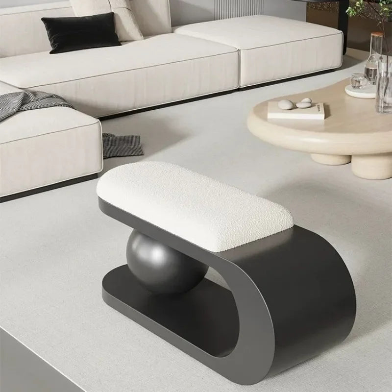 Nordic Light Luxury Home Furnishings, Shoe Changing Doors, Living Room Sofa, Bar shoe Stool,Creative Low Stool,Simple shoe Stool - vue 4 sur 7