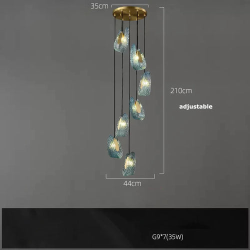 lustre suspendu en verre cristal éclairage moderne pour intérieur - vue 22 sur 21