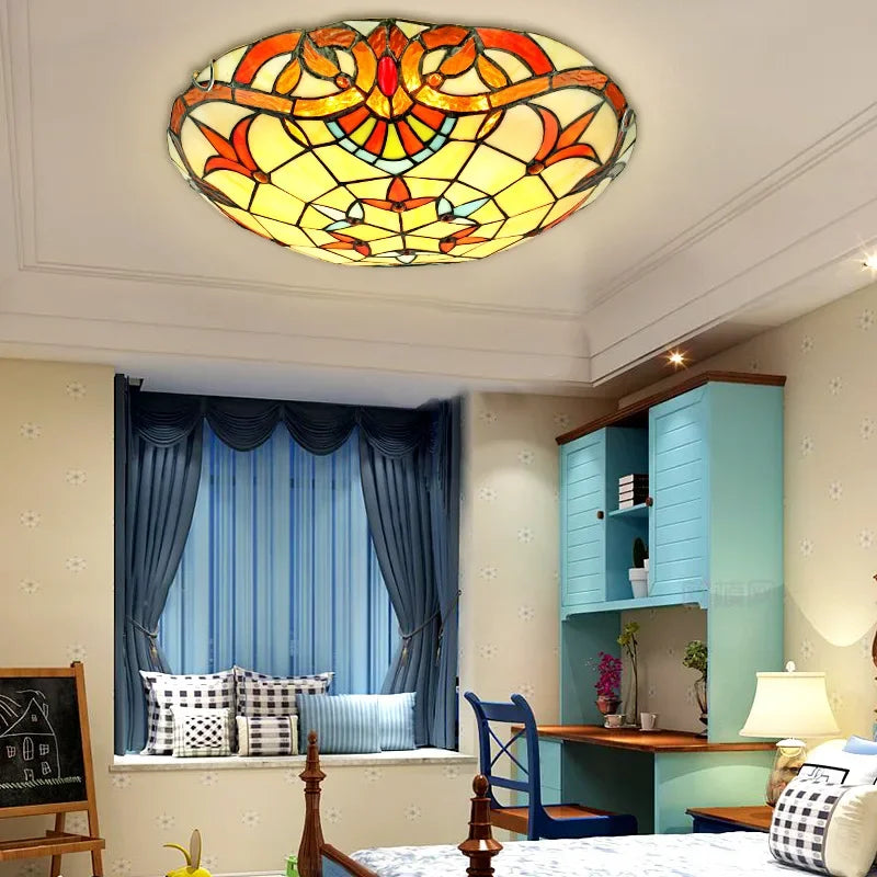 European baroque LED ceiling light for loft decoration - vue 3 sur 8