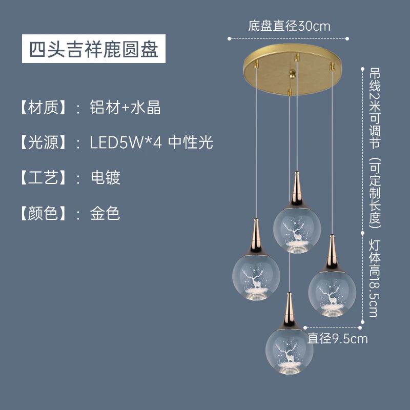 Modern crystal chandelier for animal-inspired home decor