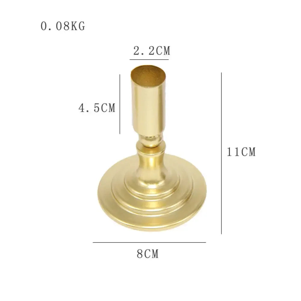 Gold metal candle holder for parties and weddings - vue 15 sur 24