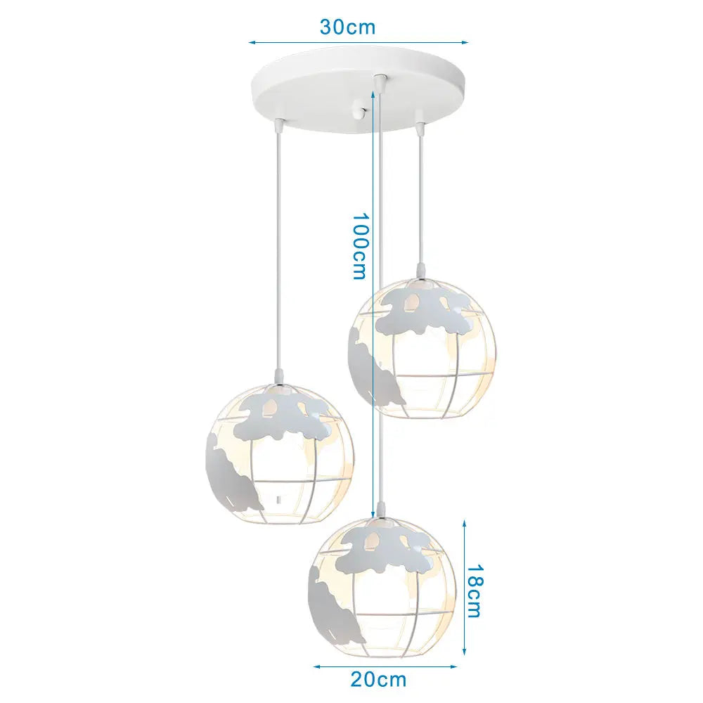 metal pendant lamp globe lampshade modern industrial style - vue 11 sur 14