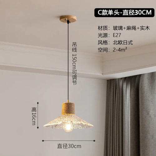 Nordic Japanese three-head creative design indoor pendant light - vue 9 sur 13