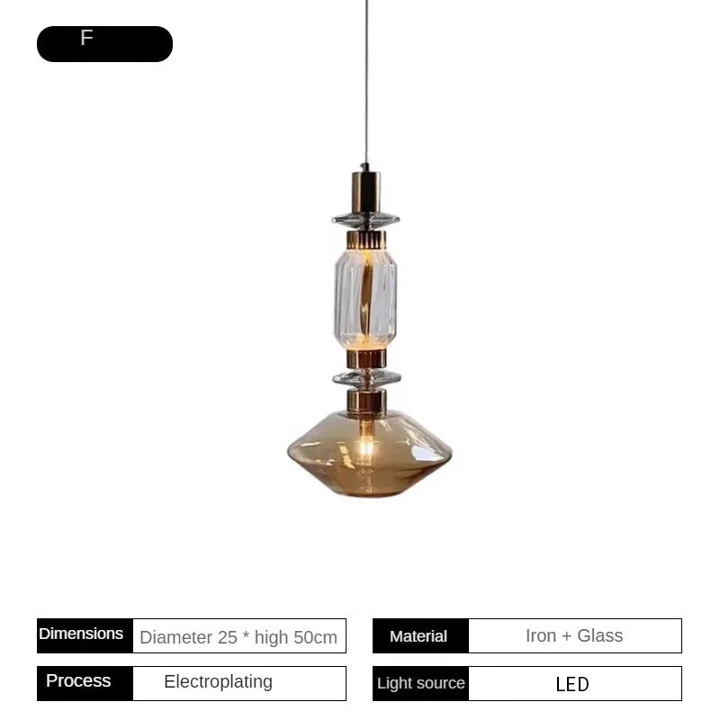 Postmodern glass decorative pendant light for various spaces - vue 11 sur 13