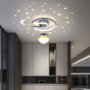 Black grey 28W LED ceiling light with glass ball shades, star effect for hallway, foyer and indoor lighting
