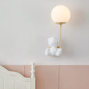 Bear wall lamp with pull switch for children
