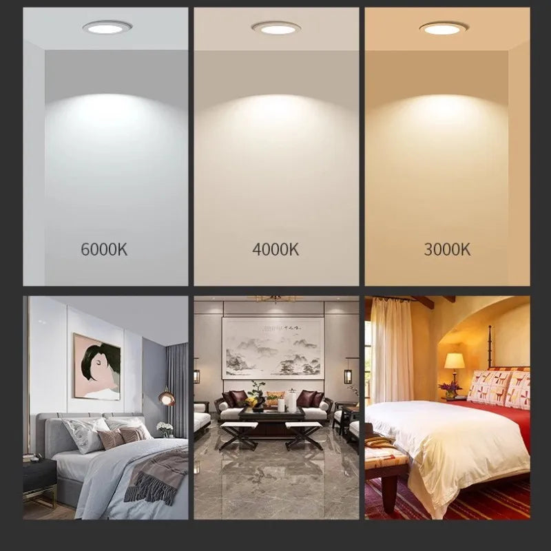 Square dimmable recessed LED ceiling light - vue 5 sur 6