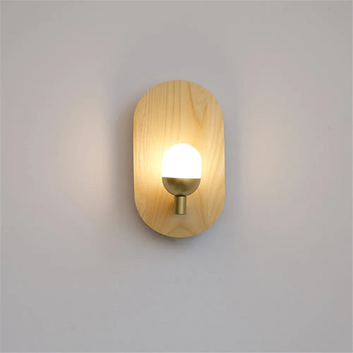 Nordic wooden wall light for modern interior decoration - vue 6 sur 10