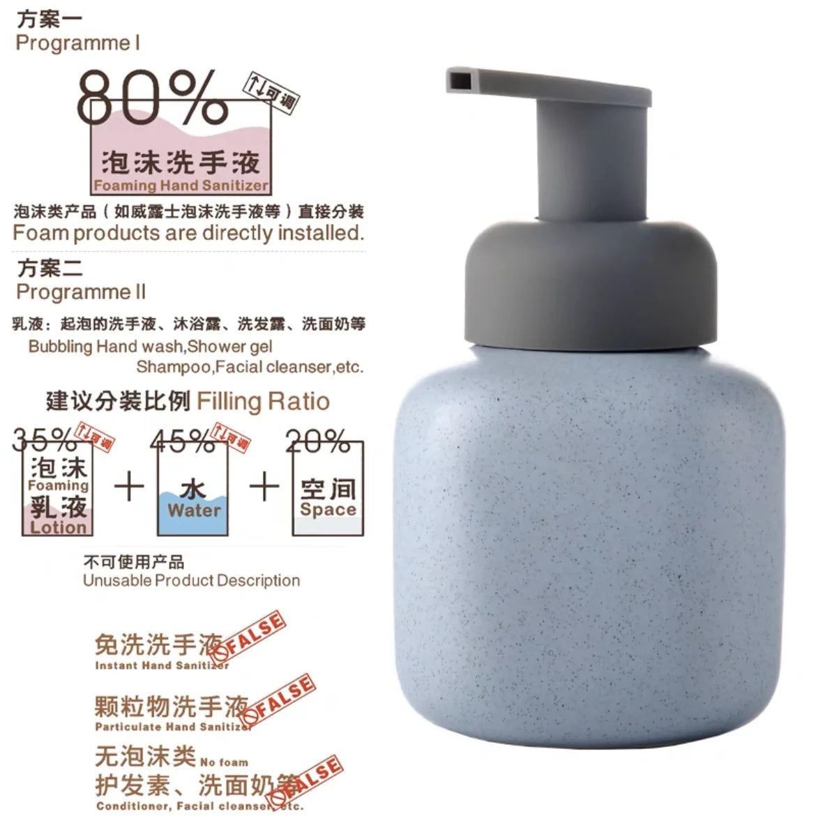 ceramic bottle for portable soap and shower gel - vue 21 sur 21