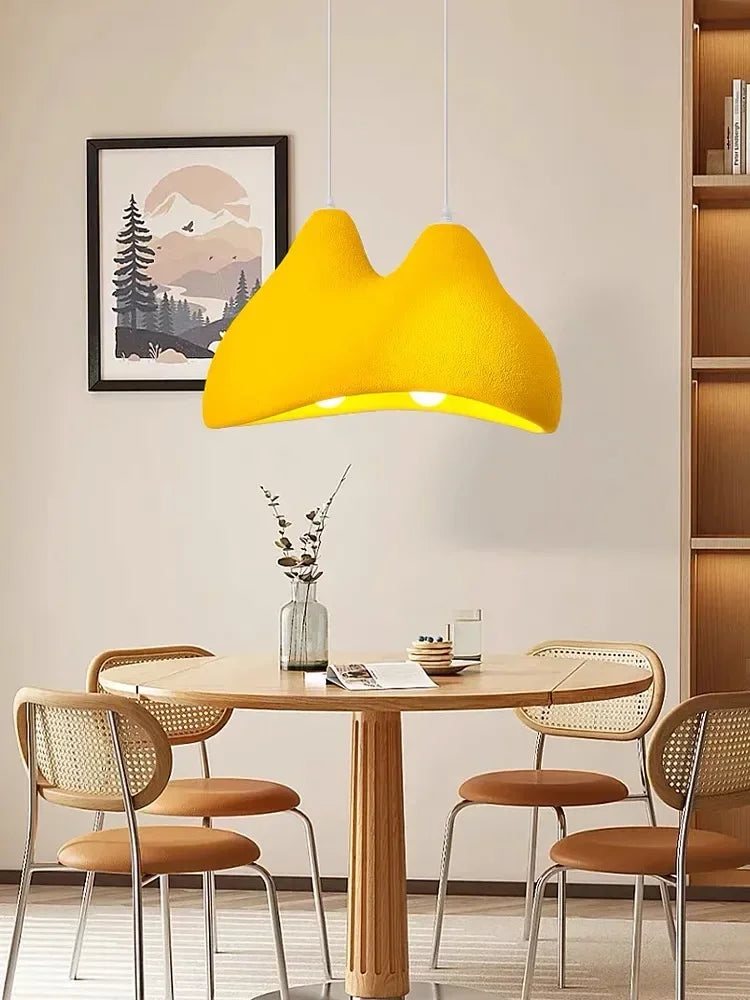 Minimalist creative LED chandelier wabi sabi nordic lighting - vue 6 sur 12