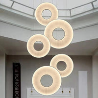 Modern fabric Iris LED chandelier for hotel decor