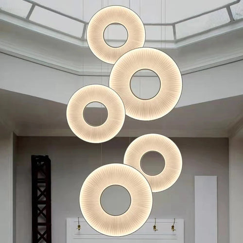 Modern fabric Iris LED chandelier for hotel decor