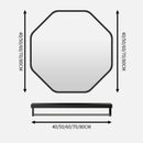 Irregular mirror with makeup storage holder