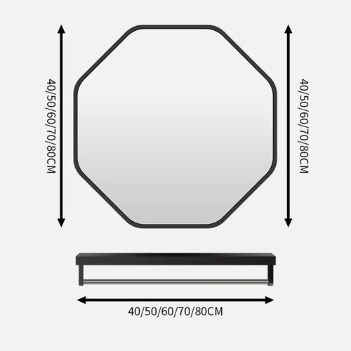 Irregular mirror with makeup storage holder - vue 5 sur 6