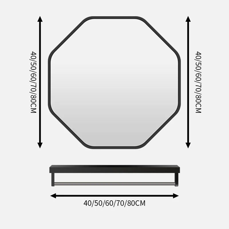 Irregular mirror with makeup storage holder - vue 4 sur 6
