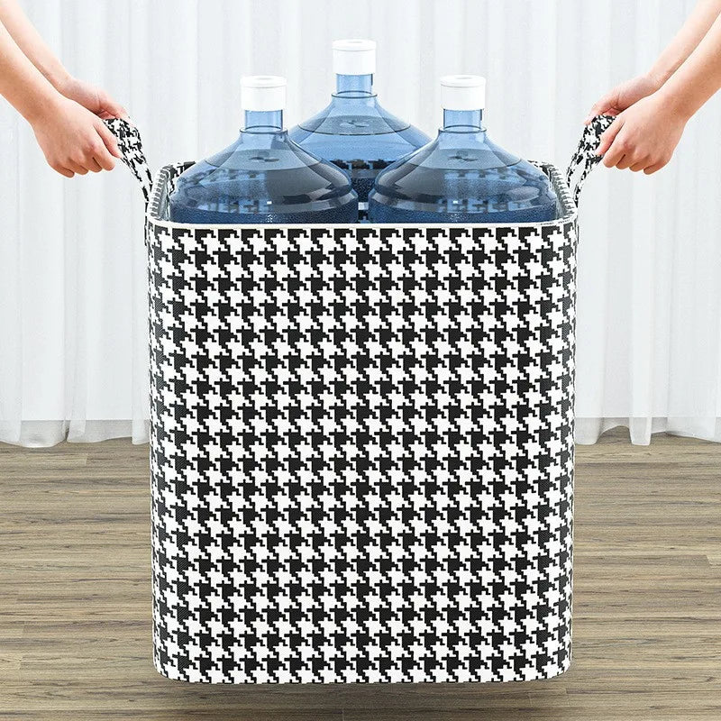 large capacity folding clothes storage bag with handle - vue 3 sur 10