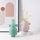 cartoon flower stained glass vase with ears decorative