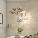 Modern resin wall light with Chinese style fortune deer